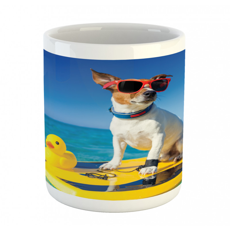 Dog Duck Surfing Mug