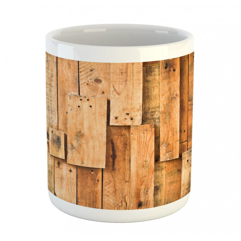 Lodge Wall Planks Print Mug