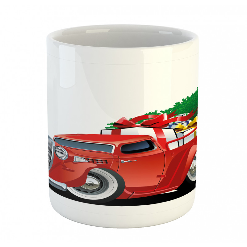 Red American Truck Mug