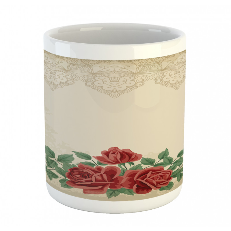 Vintage Love Red Roses Mug