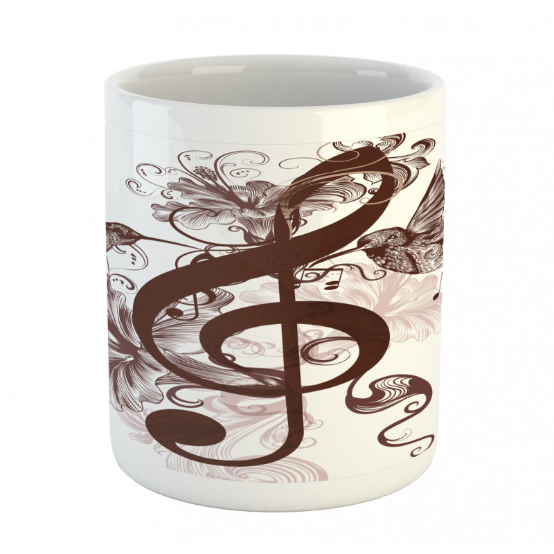 Floral Design with Birds Mug