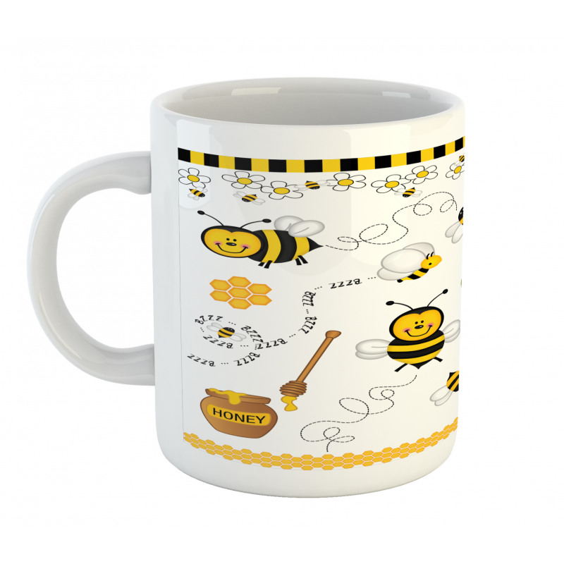 Bees Daisies Chamomile Mug