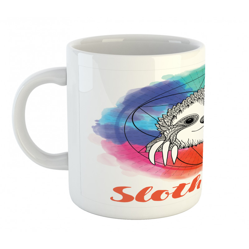 Rainbow Sloth Sketch Mug