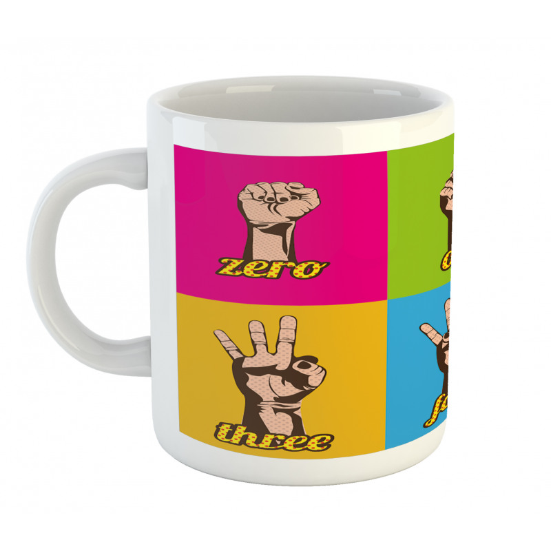 Colored Number Hands Mug