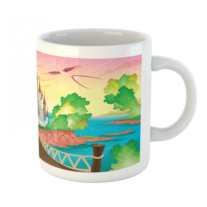 Wooden Bridge and Bird Mug