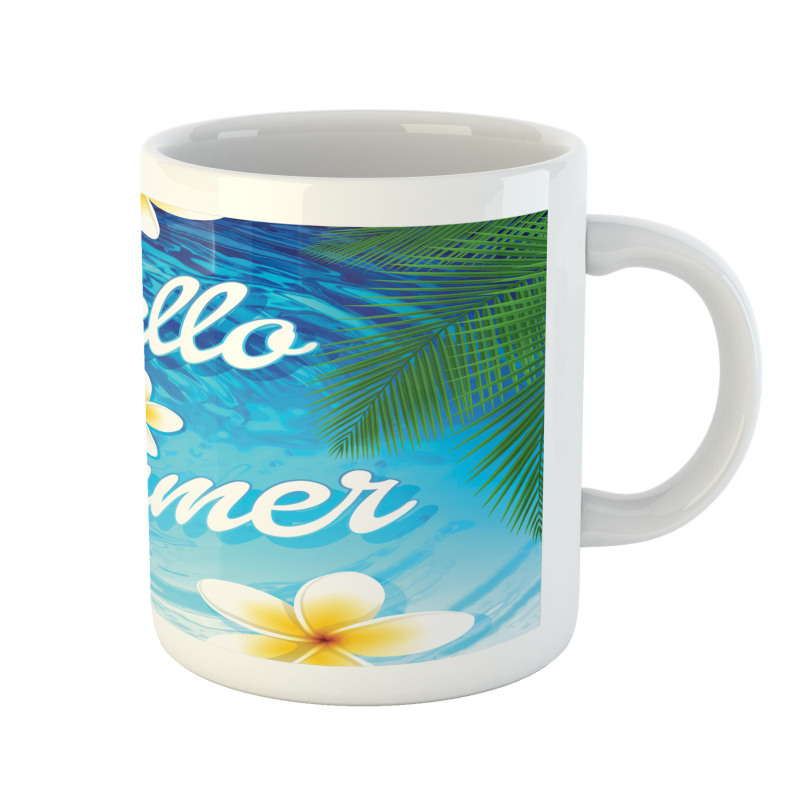 Palm Leaves Plumeria Mug