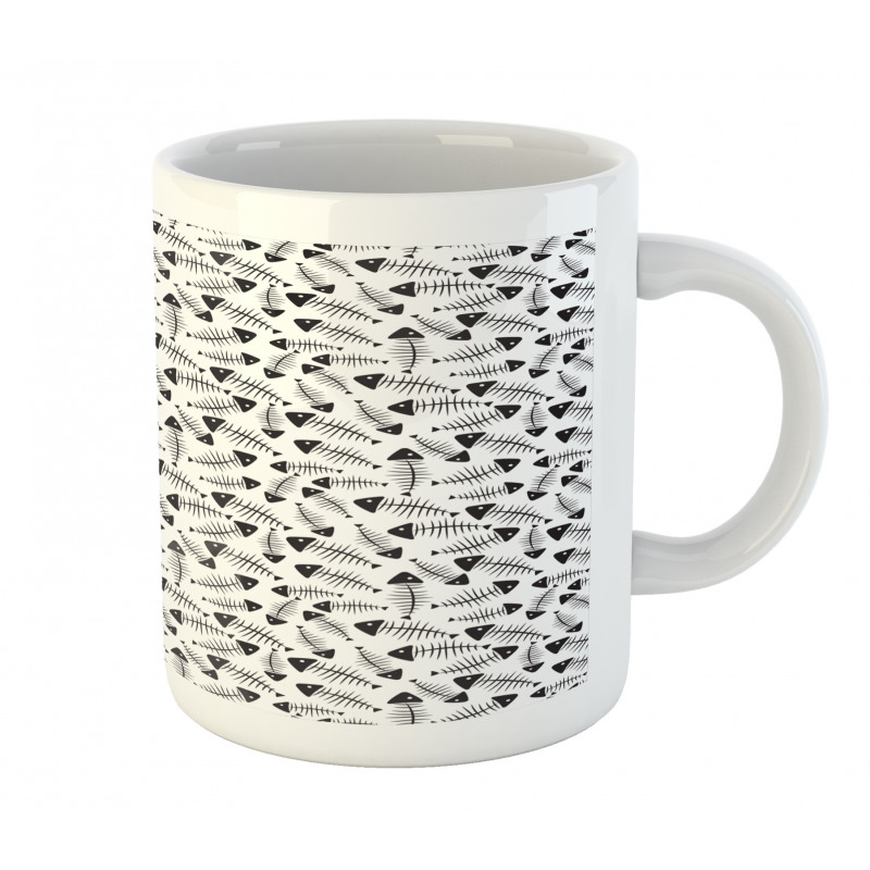 Funny Fish Bone Abstract Mug