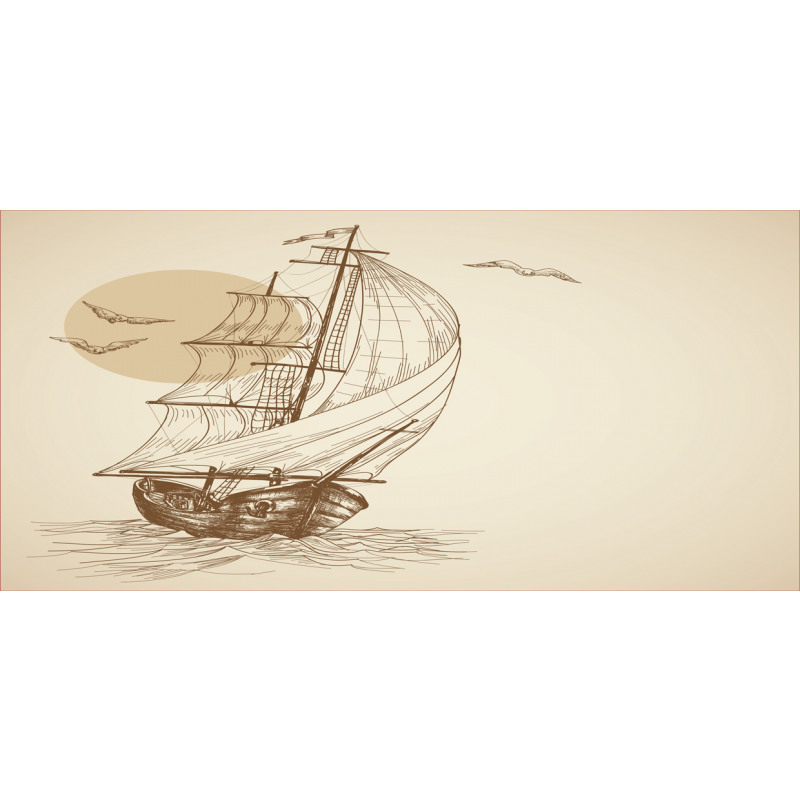 Sailing Ship Birds Sun Mug