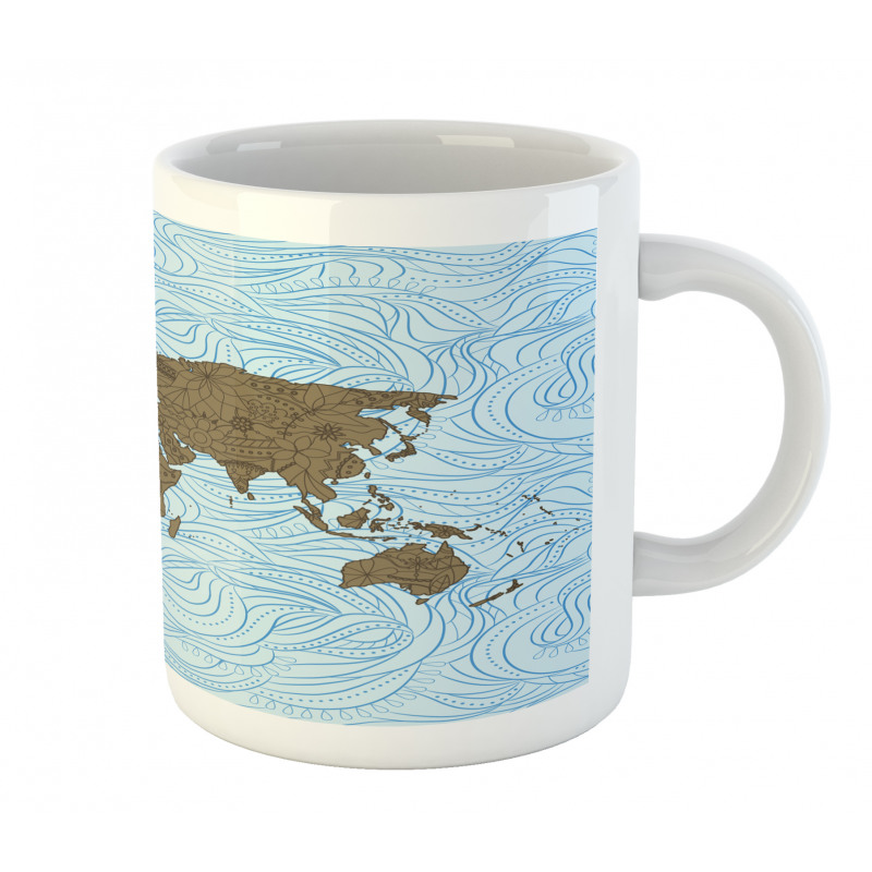 Map with Waves Mug