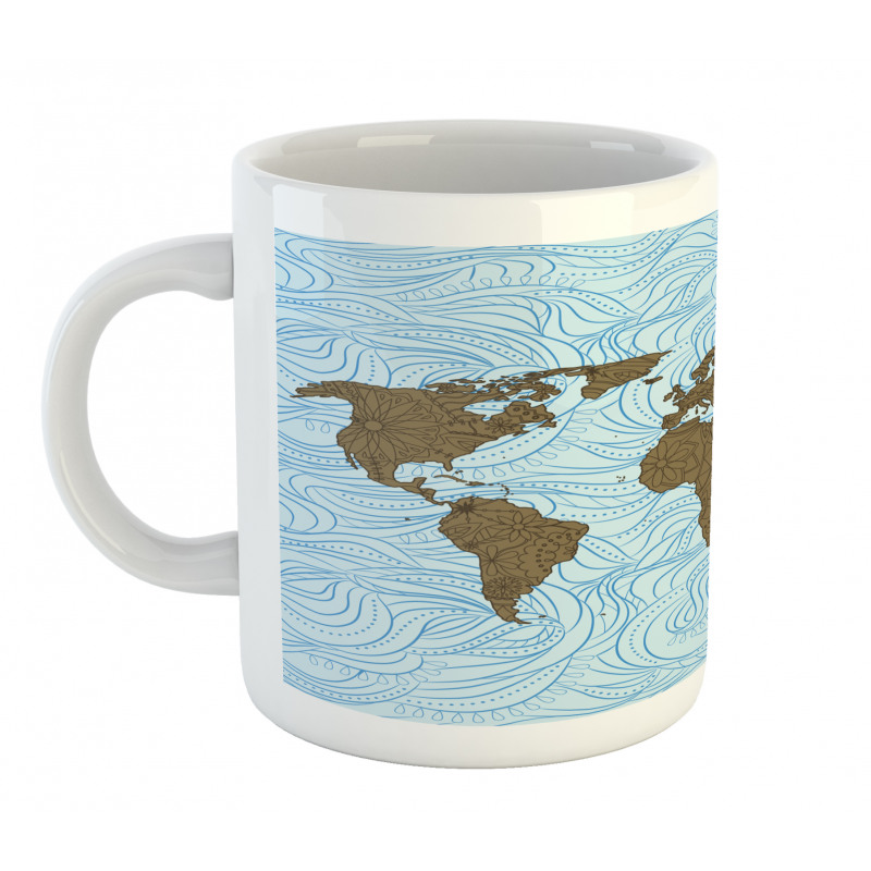 Map with Waves Mug