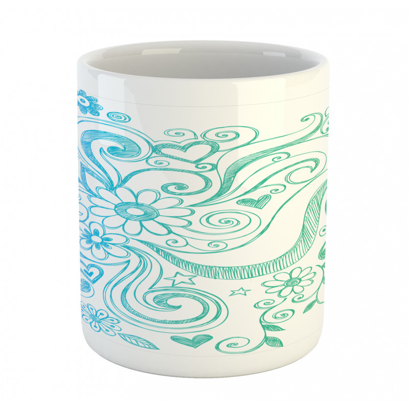 Ombre Sketchy Floral Mug