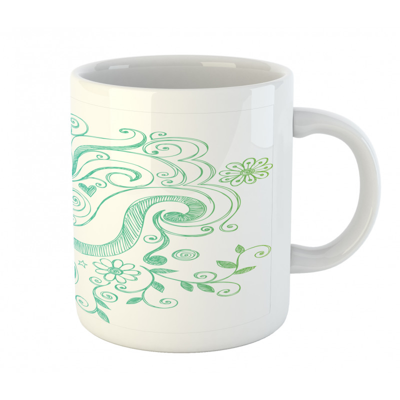 Ombre Sketchy Floral Mug