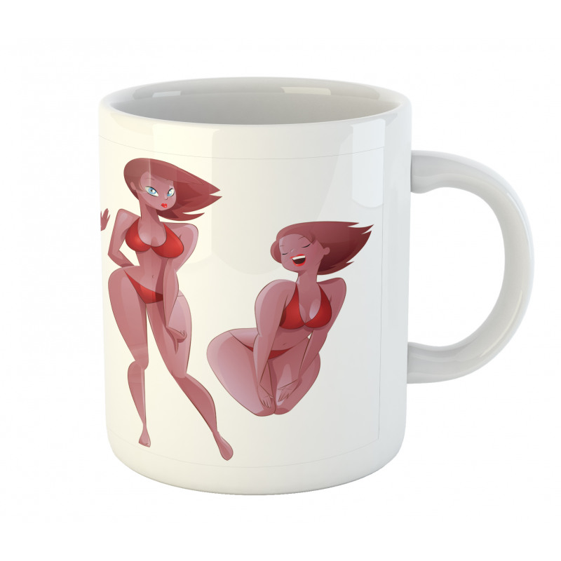 Woman in Swimwear Graphic Mug