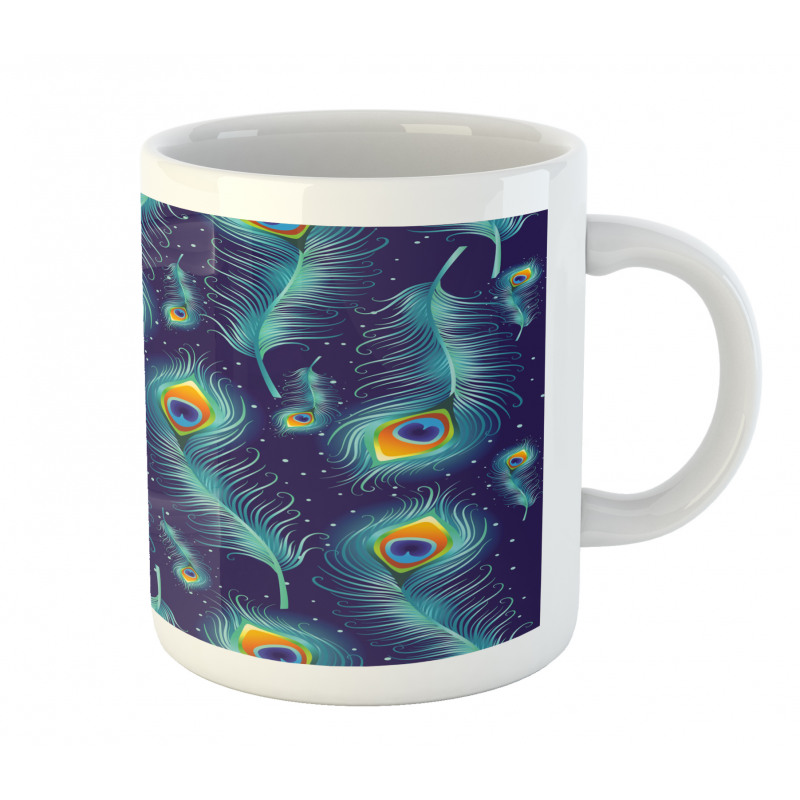 Peacock Bird Feathers Mug