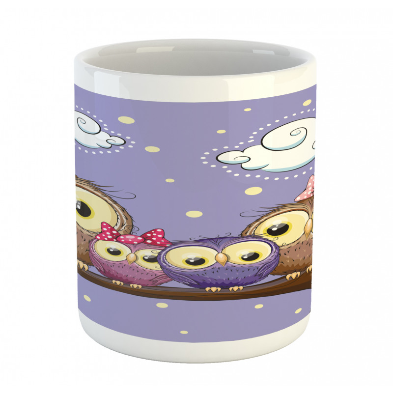 Cartoon Style Owl Family Mug