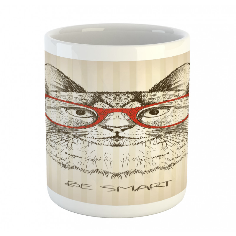 Cat with Retro Glasses Mug