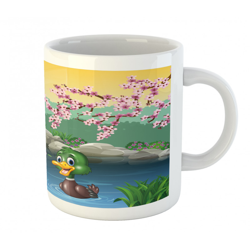 Duck and Frog in a Lake Mug