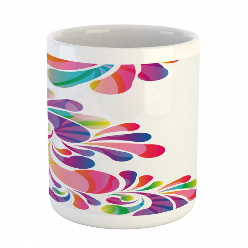 Curvy Floral Design Mug