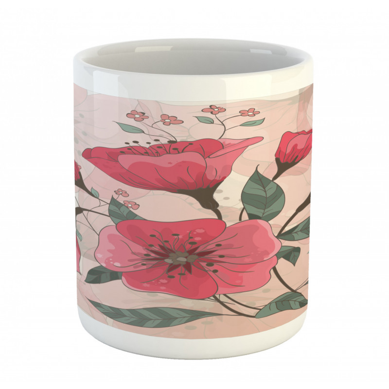 Pink Romantic Flowers Mug