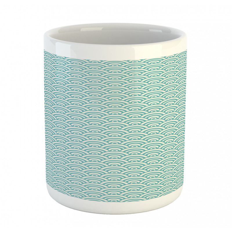 Curvy Lines Bubbles Sea Mug