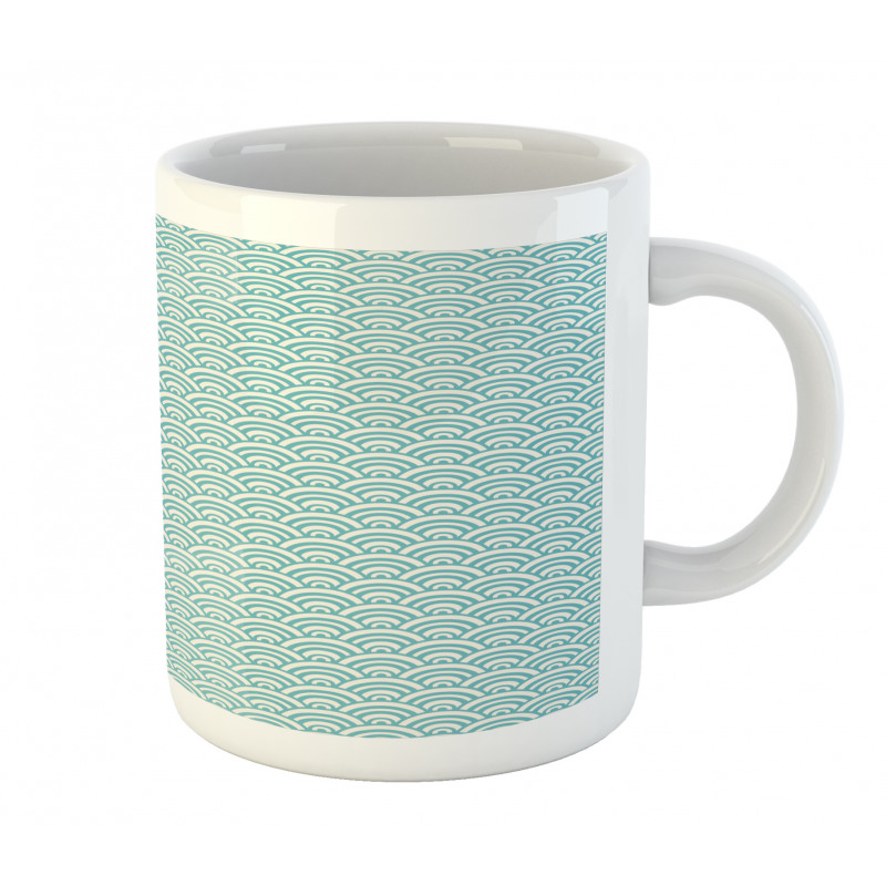 Curvy Lines Bubbles Sea Mug