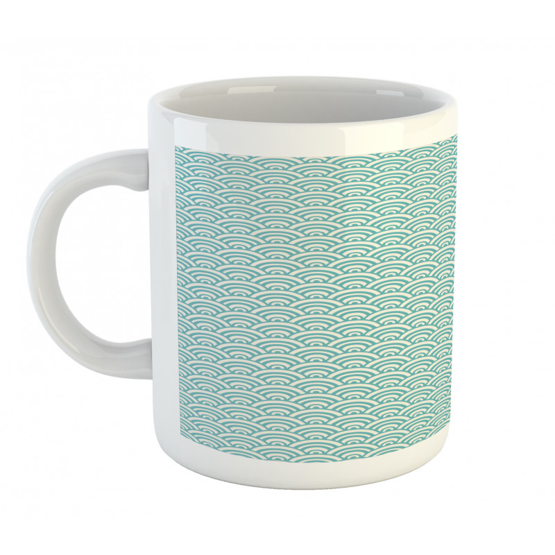 Curvy Lines Bubbles Sea Mug