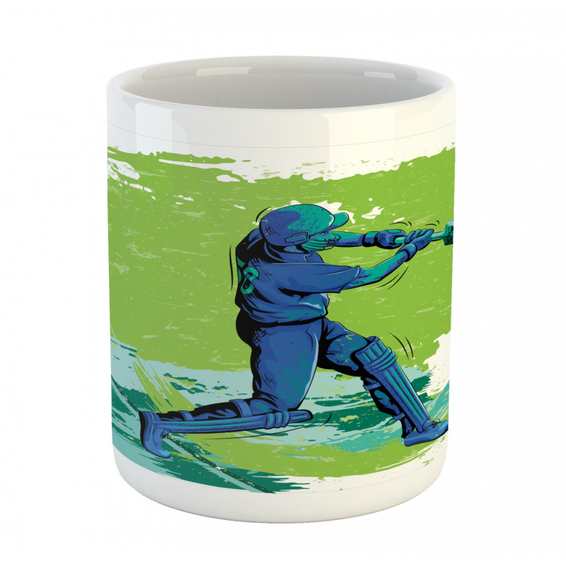 Cricket Player Pitching Mug