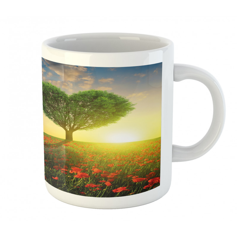 Poppies Heart Trees Mug