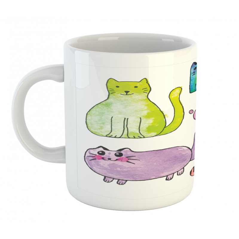 Cats in Watercolor Style Mug
