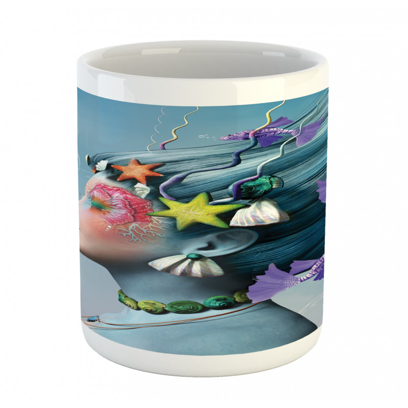 Woman Oceanic Hairstyle Mug