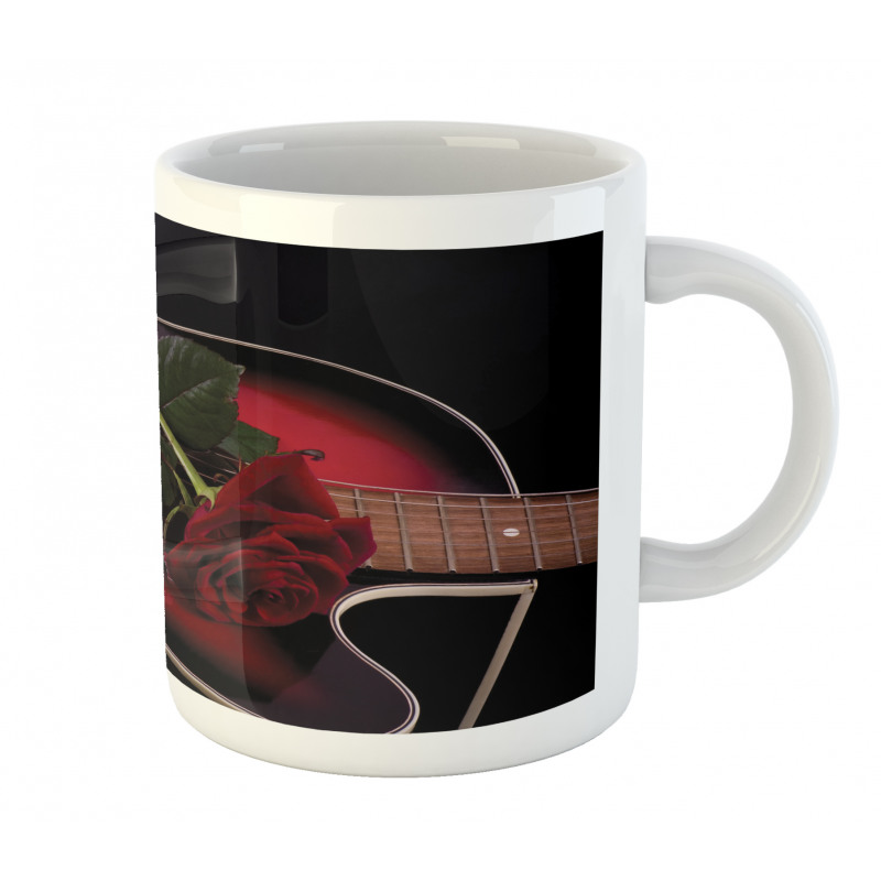 Guitar with Love Rose Mug