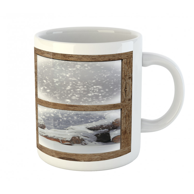 Rustic Snowy Woodsy Frame Mug