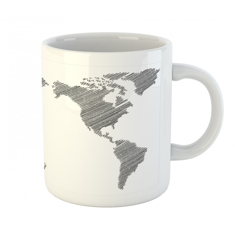 Sketchy Continents Mug