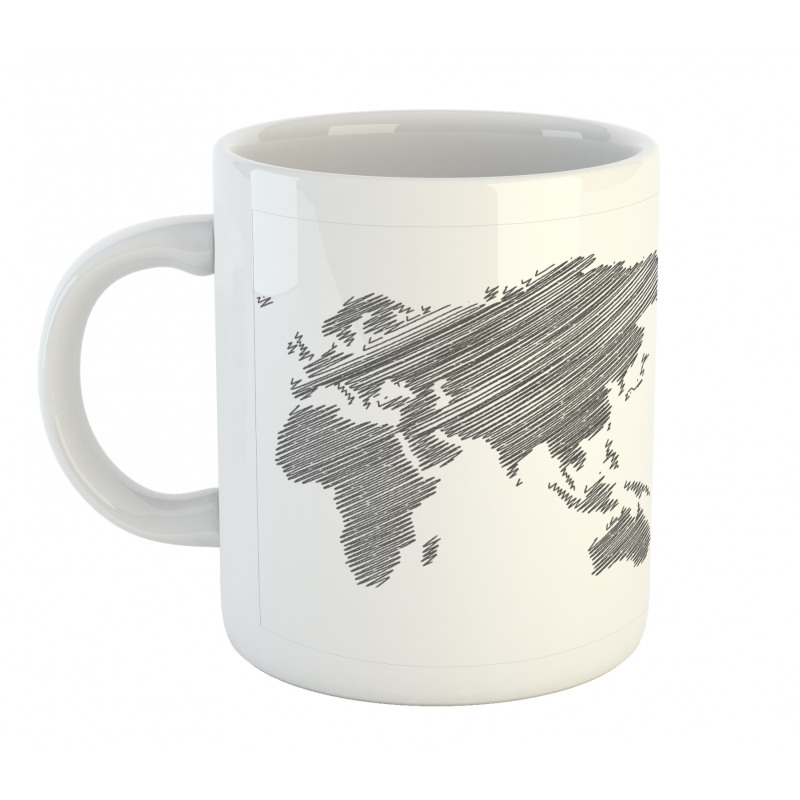 Sketchy Continents Mug
