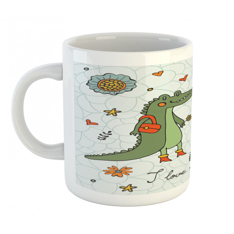 Alligator Family Cartoon Mug