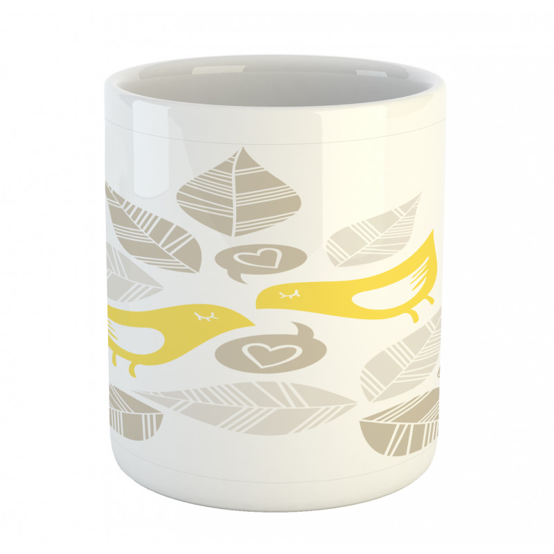 Art Deco Birds Leaves Mug