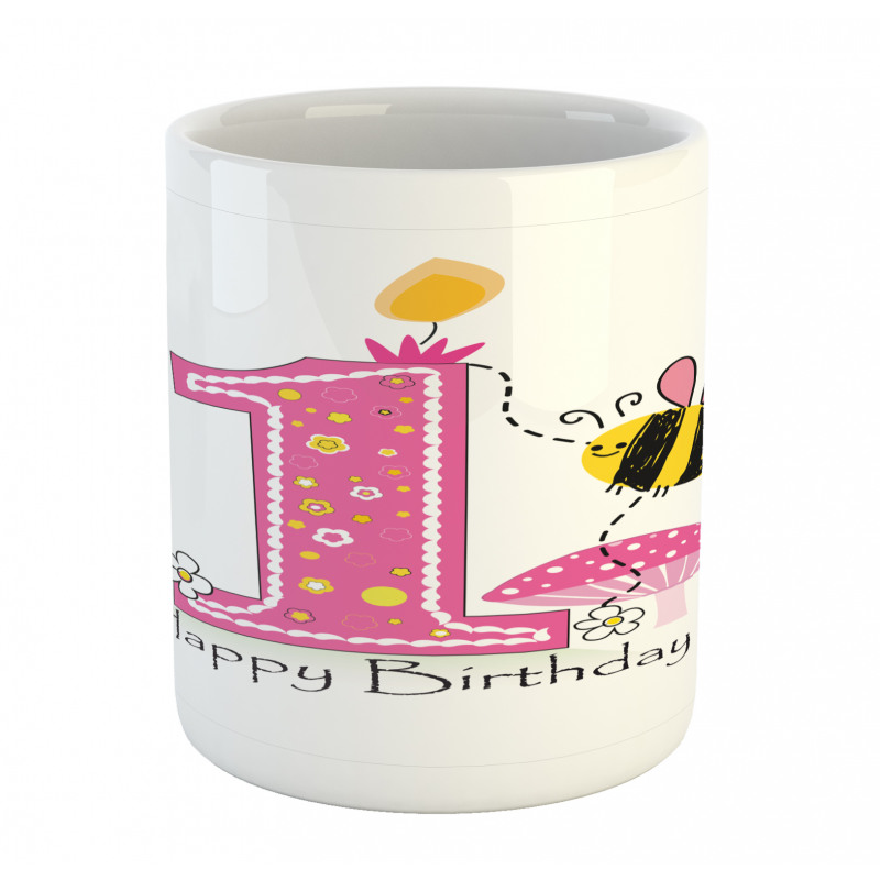 Bees Party Cake Candle Mug