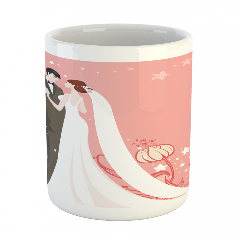 Bride Groom Dancing Floral Mug