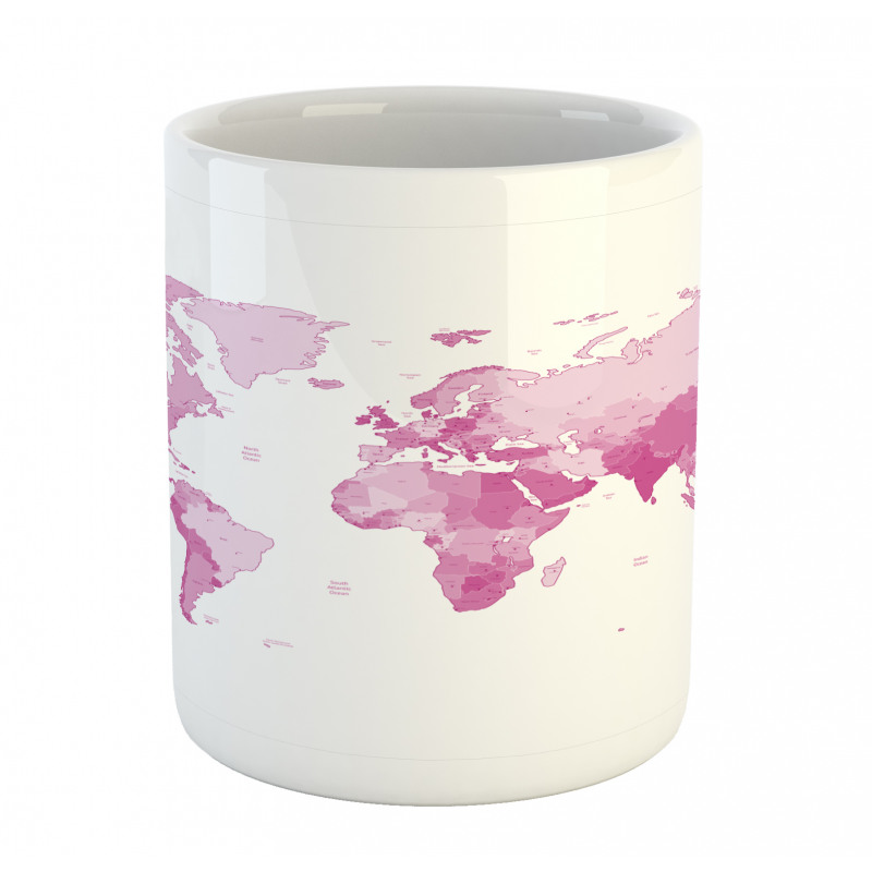 World Map Continents Mug