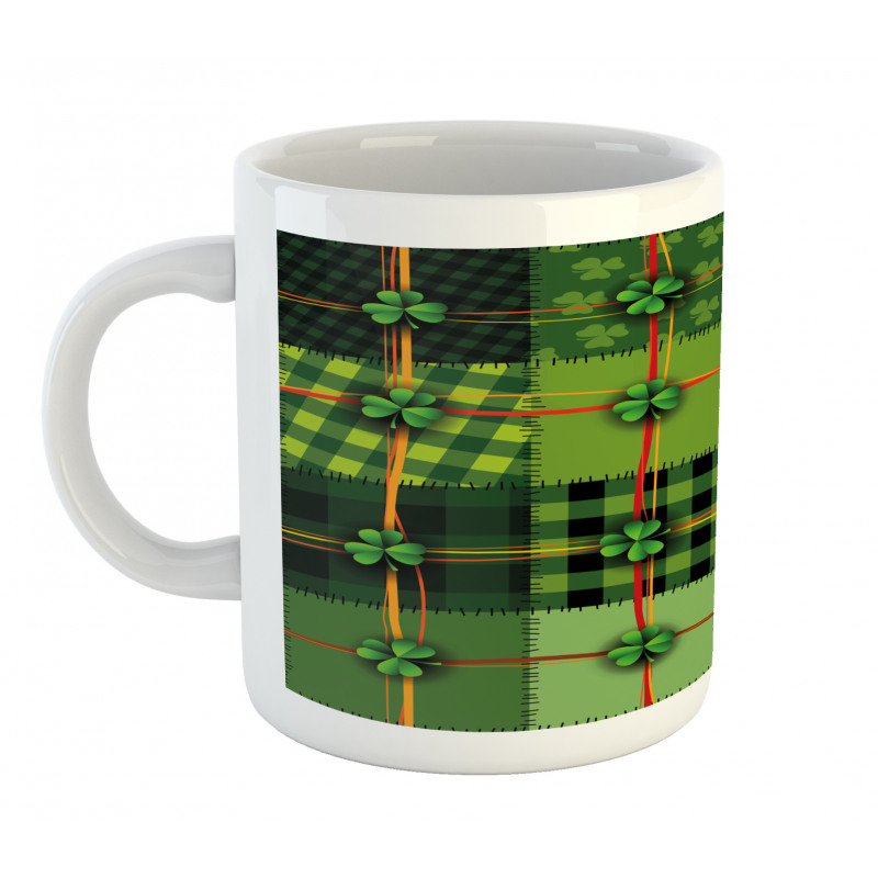 Patchwork Celtic Clovers Mug