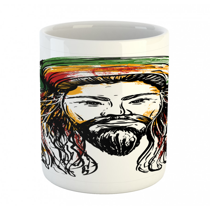 Rasta Man Sketch Portrait Mug