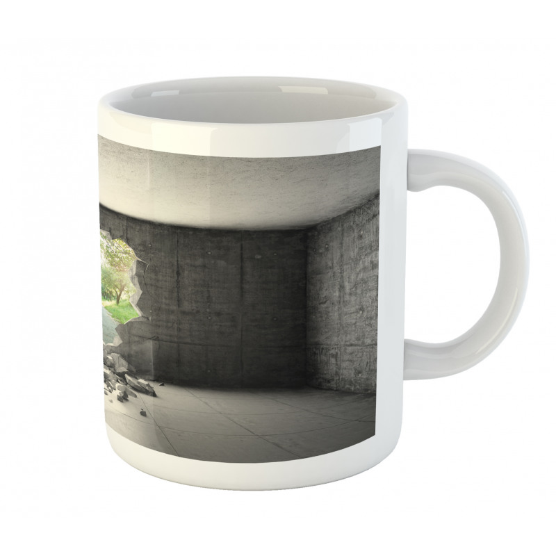 Concrete Room Hole Exit Mug