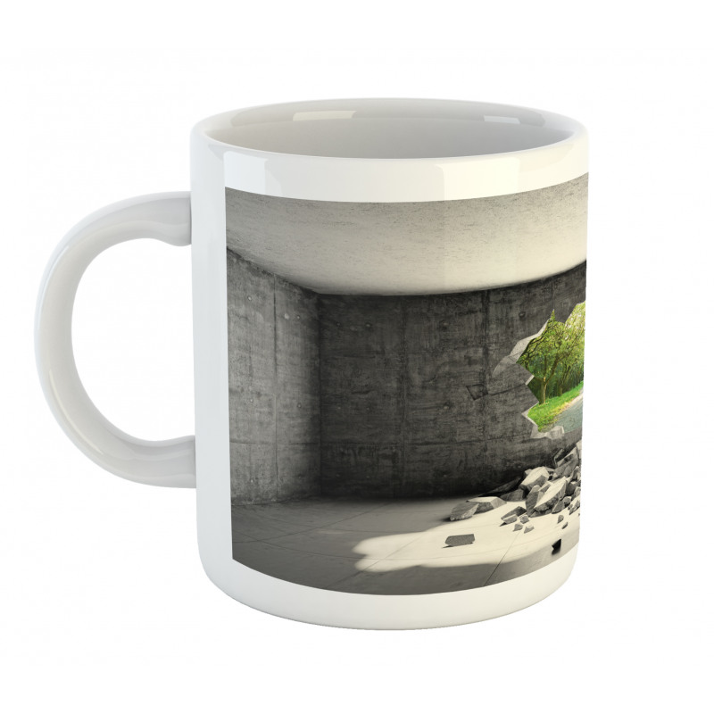 Concrete Room Hole Exit Mug