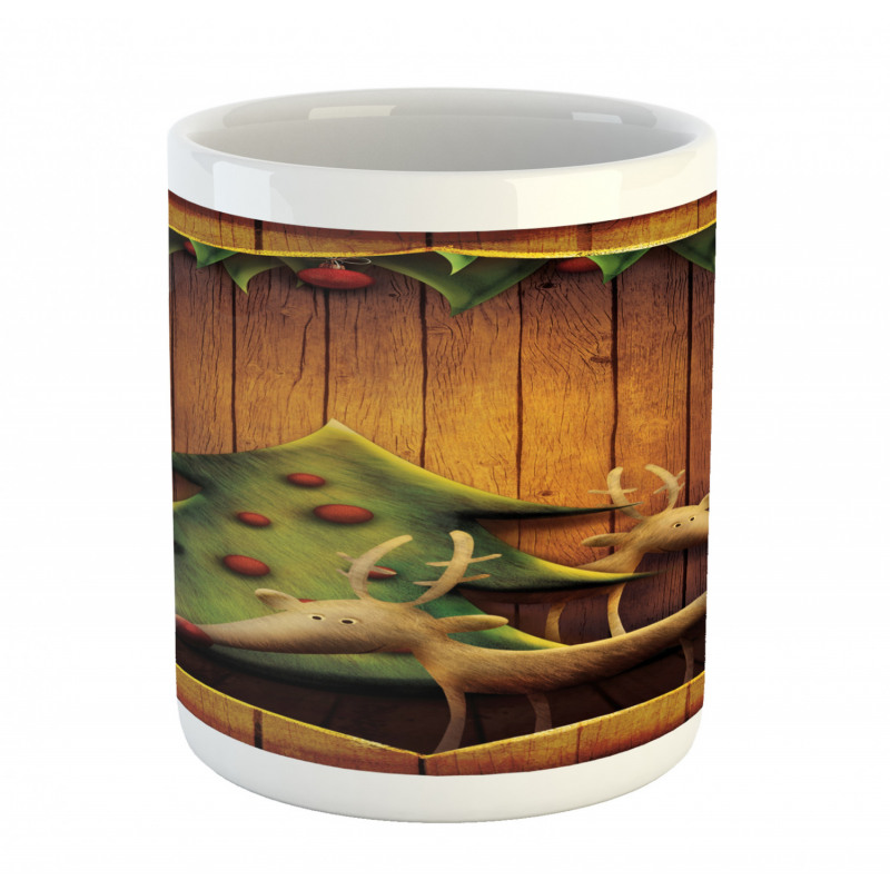 Deers Tree Wood Frame Mug