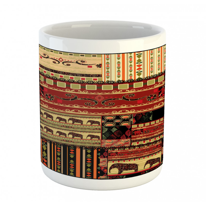 Patchwork Style Asian Mug