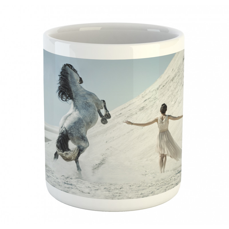 Lady with White Horse Mug