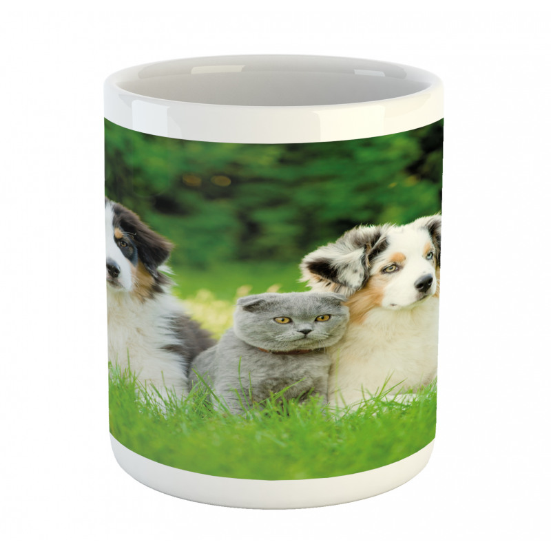 Puppy Family in Garden Mug