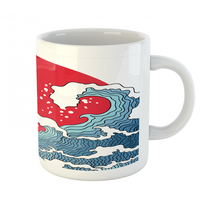 Red Sun Tsunami Mug