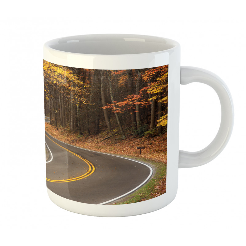 Roadway Mountains Travel Mug