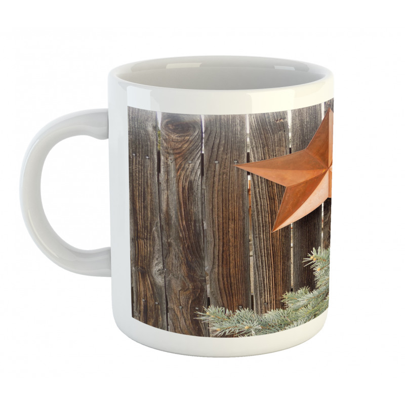 Star on Wood Mug